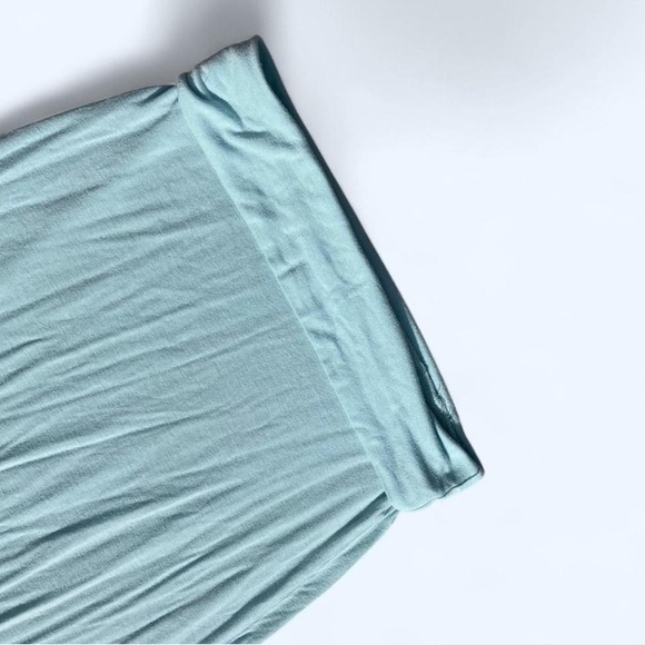 Light Blue Maxi Skirt with Side Slit - Picture 5 of 7